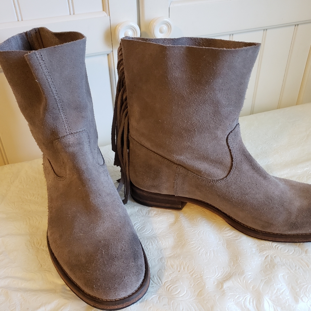 Grey ankle boots
